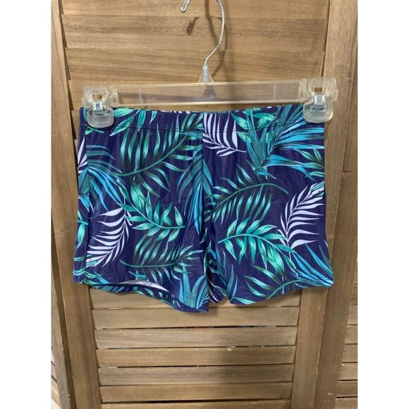 Other - NEW Tropical Print Womens Swimsuit Bottom Boy Shorts Size XS Blue